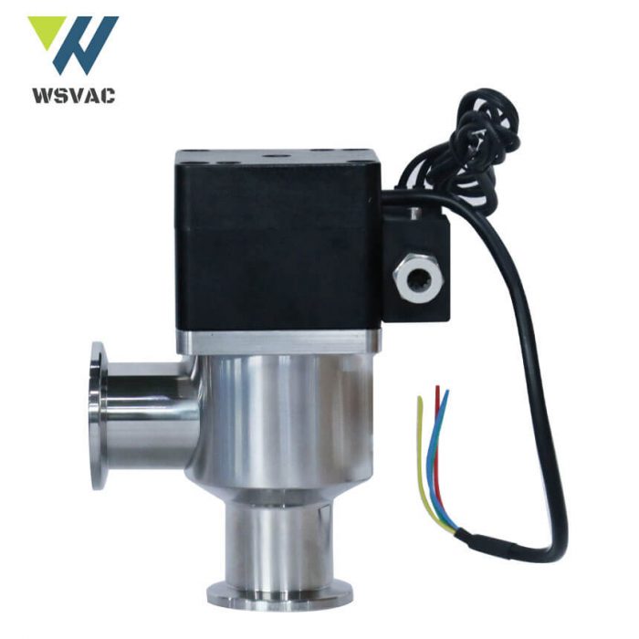 High Vacuum Pneumatic Angle Valve in DC24V/AC220V